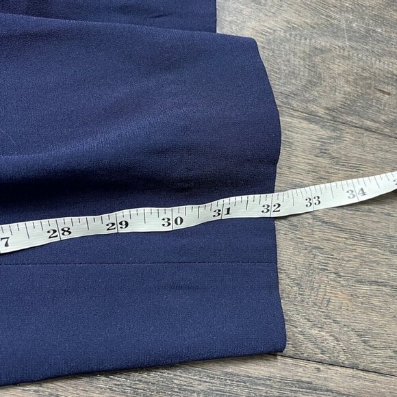 Aritzia Babaton Navy Blue Quillian Front Tie Wide Leg Trouser Pant - Picture 11 of 11